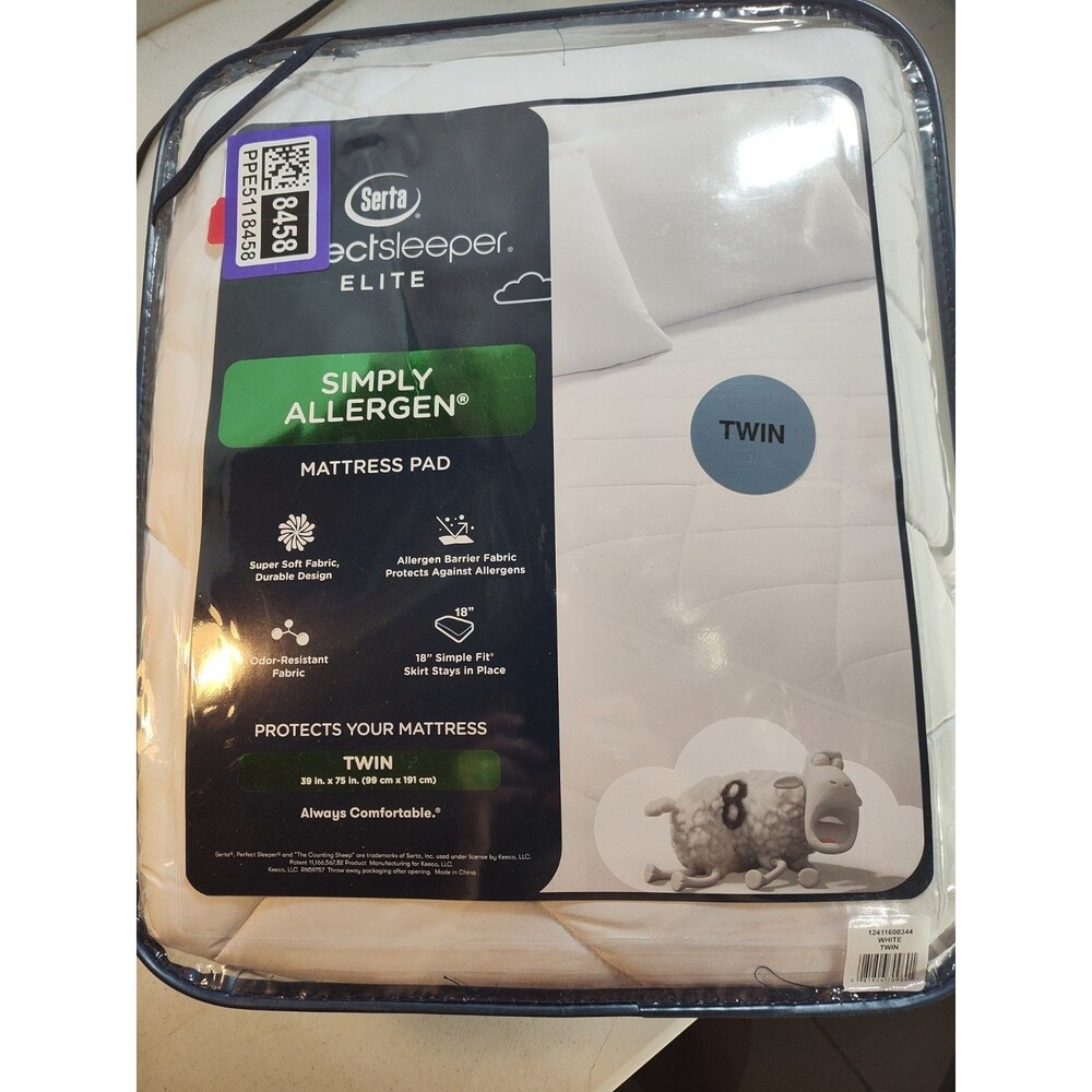 Serta Perfect Sleeper Total Protection Twin  Mattress Pad 39" x 75" (919)